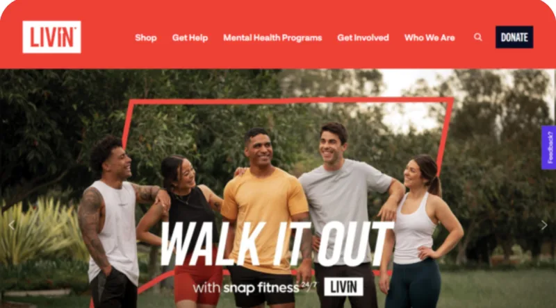 Livin homepage: Walk it out